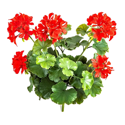 Künstliche Geranie - Zora, 39 cm, Kunstblume von aplanta, UV-beständig, Steckpflanze, in Rot, für draußen