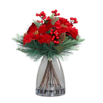 Künstliches Poinsettia-Weihnachtsarrangement - Talia, 43 cm, Kunstblume von aplanta, inkl. Dekotopf, in Rot, für drinnen