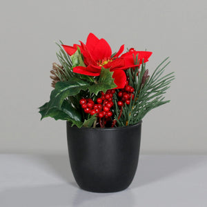 Künstliches Poinsettia-Weihnachtsarrangement - Billy | 20 cm