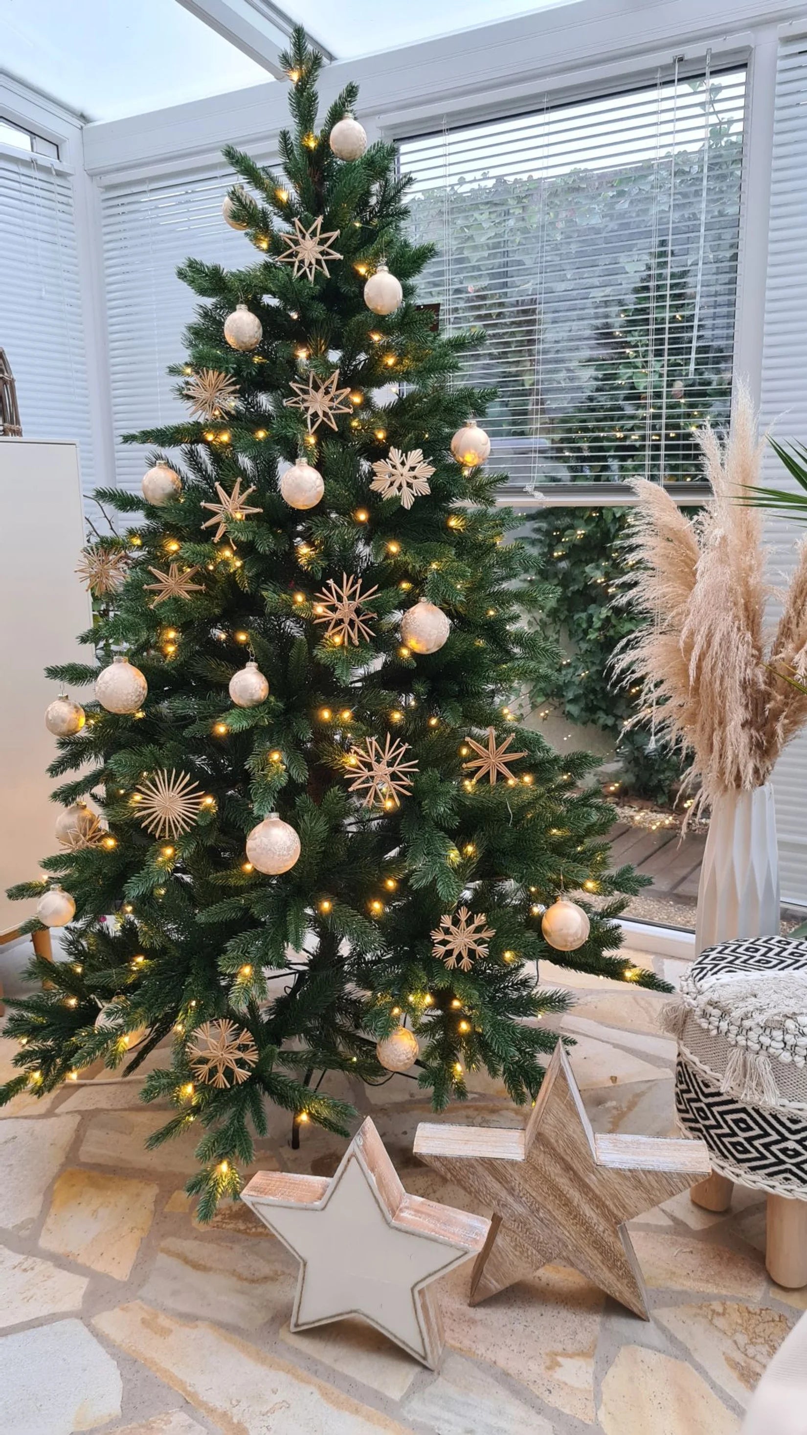 Árbol de Navidad artificial - David | 180 cm, con luces LED