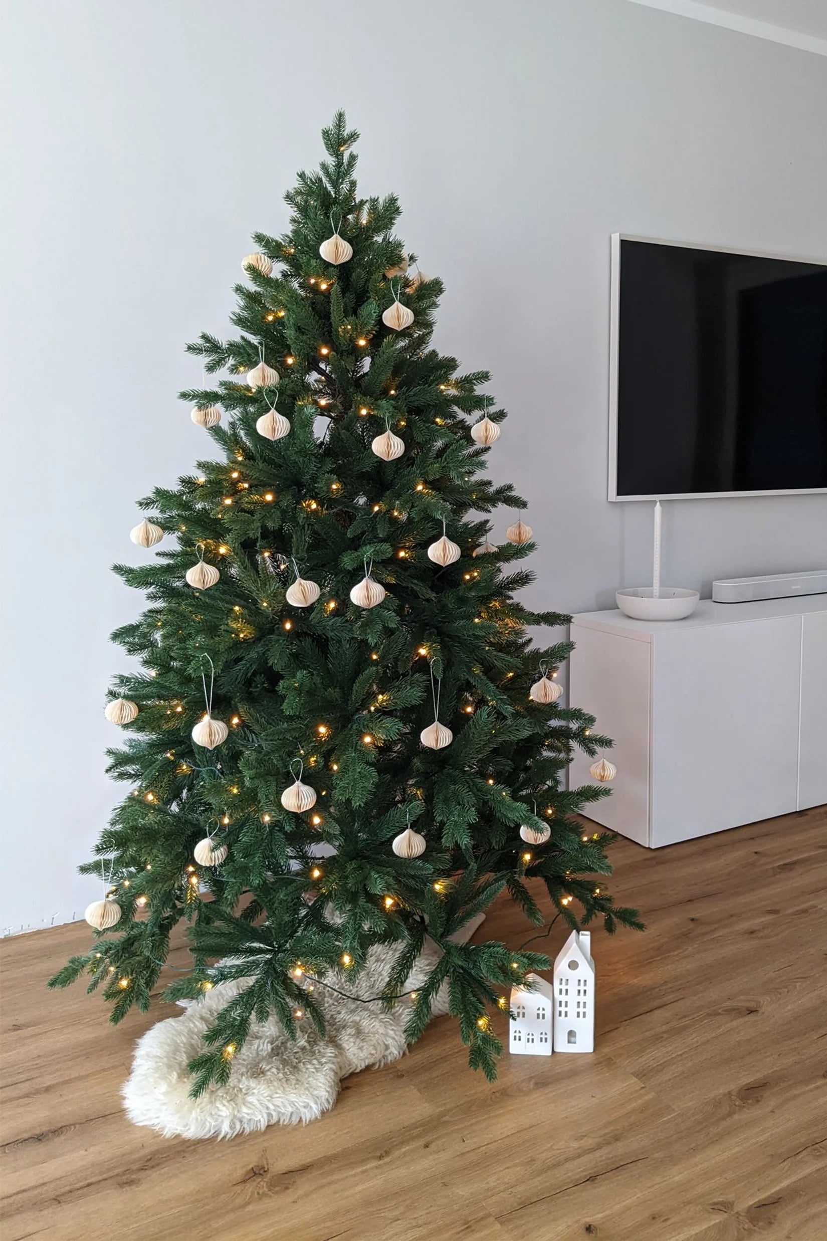 Árbol de Navidad artificial - David | 180 cm, con luces LED