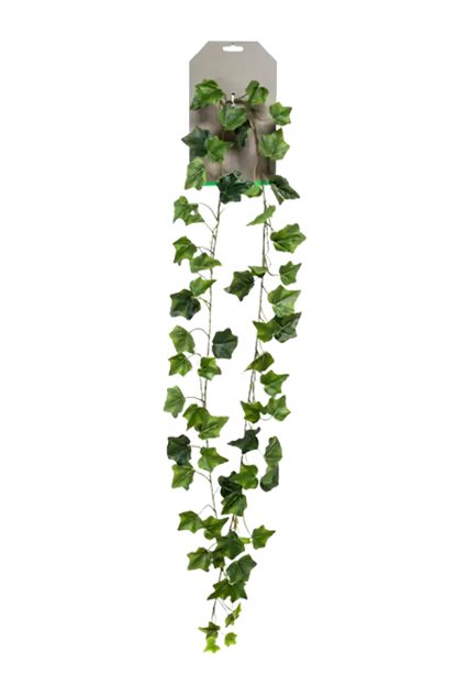 Künstliche Efeu Girlande - Joline auf transparentem Hintergrund mit echt wirkenden Kunstblättern. Diese Kunstpflanze gehört zur Gattung/Familie der "Efeu" bzw. "Kunst-Efeu".