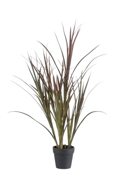 Künstliches Gras - Matilda, 90 cm, Kunstpflanze von aplanta, UV-beständig, im schwarzen Topf, in Natur, für draußen