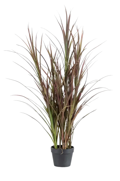 Künstliches Gras - Kuzey, 115 cm, Kunstpflanze von aplanta, UV-beständig, im schwarzen Topf, in Natur, für draußen
