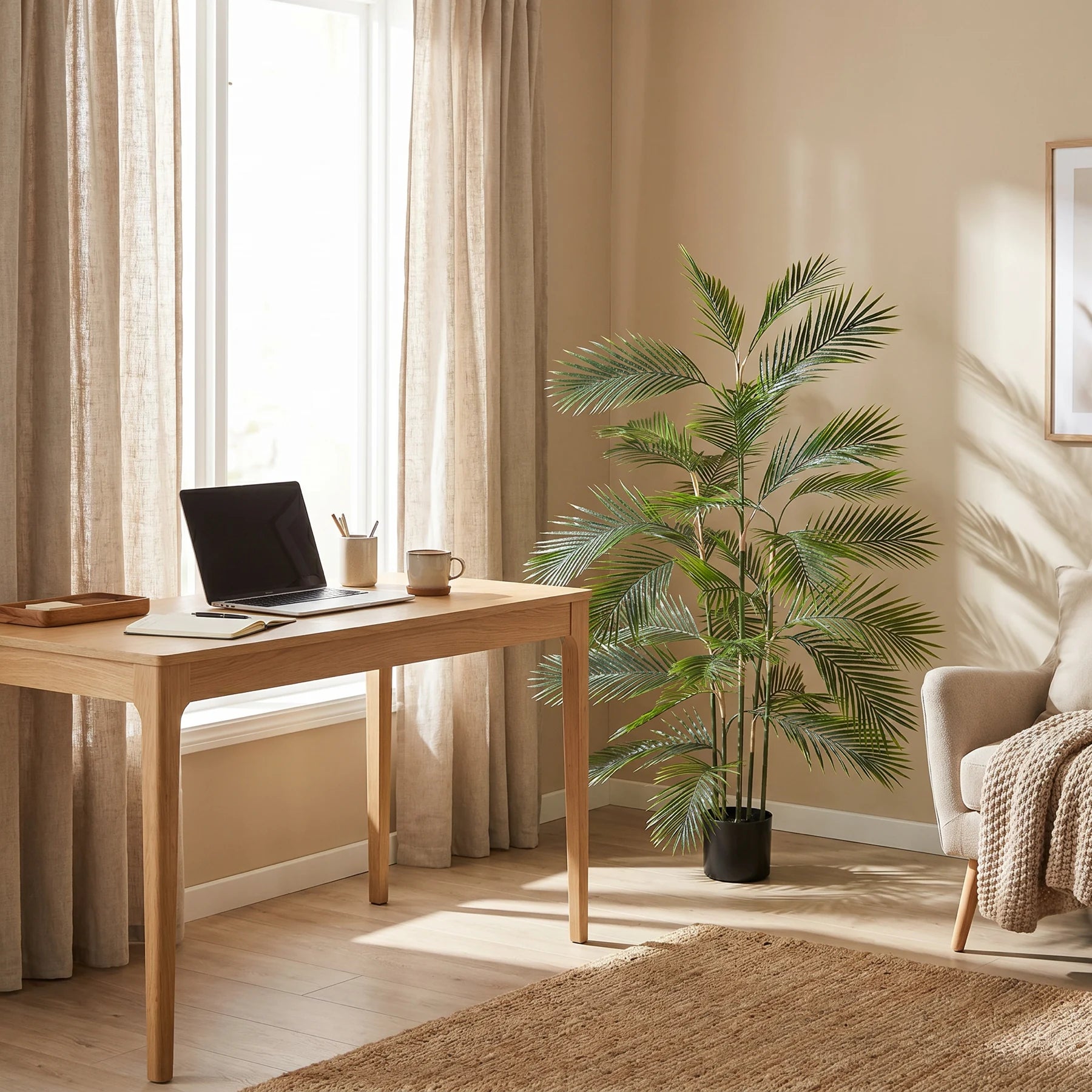Künstliche Bergpalme - Nolte, 140 cm, Kunstbaum von aplanta, in Grün, für drinnen
