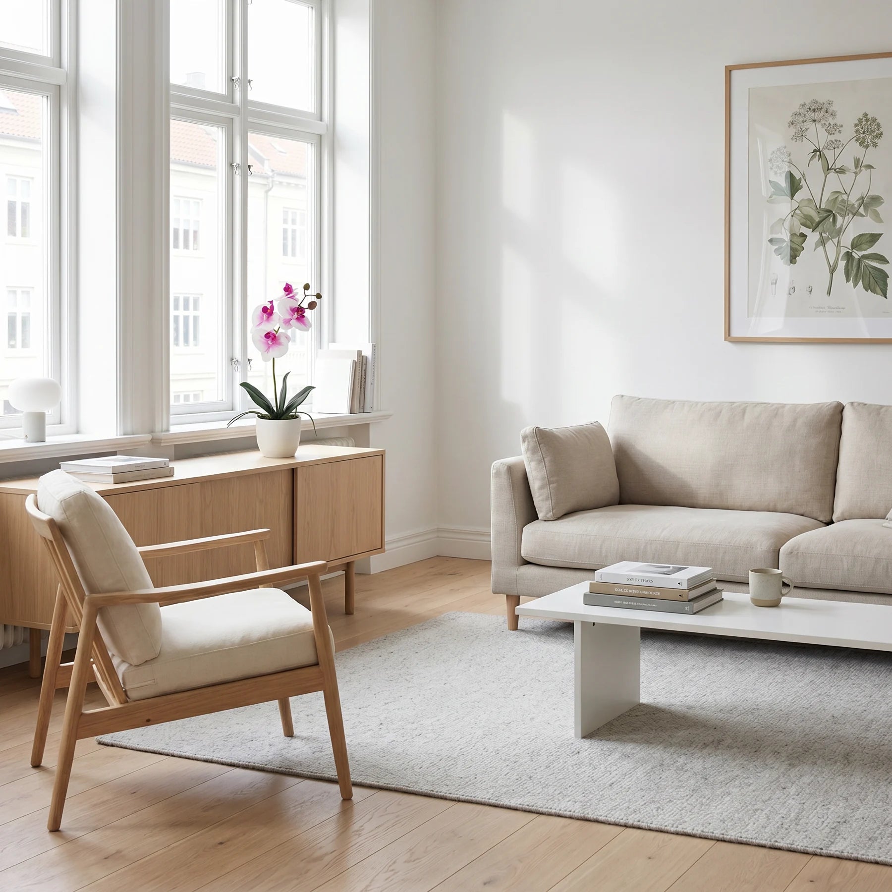 Künstliche Orchidee - Dan, 35 cm, Kunstblume von aplanta, inkl. Dekotopf, Real Touch, in Pink, für drinnen