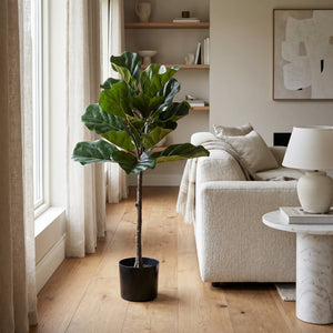 Künstlicher Ficus Lyrata - Niran, 90 cm, Kunstbaum von aplanta, in Grün, für drinnen