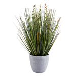 Künstliches Gras - Isambard, 35 cm, Kunstpflanze von aplanta, mit Fruchtstamm, in Grün, für drinnen