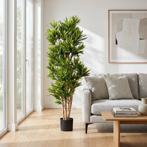 Künstliche Dracaena Reflexa - Sylvaran, 150 cm, Kunstbaum von aplanta, in Grün, für drinnen