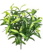 Künstliche Grünlilie - Belinay auf transparentem Hintergrund mit echt wirkenden Kunstblättern in natürlicher Anordnung. Künstliche Grünlilie - Belinay hat die Farbe Natur und ist 40 cm hoch. | aplanta Kunstpflanzen