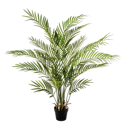 Künstliche Goldfruchtpalme - Eva, 130 cm, Kunstbaum von aplanta, im schwarzen Topf, in Natur, für drinnen