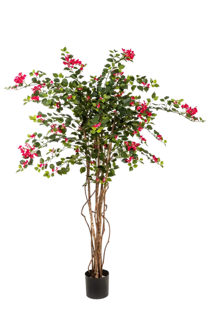 Künstlicher Drillingsblumenbaum - Rachel, 150 cm, Kunstbaum von aplanta, in Rot, für drinnen