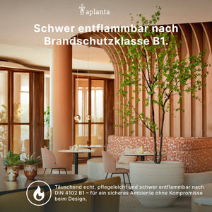 Künstliches Gras - Margit, 44 cm, Kunstpflanze von aplanta, feuerhemmend, B1-zertifiziert, in Lila, für drinnen