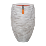 Blumentopf hoch elegant deluxe Rib elfenbein, 40x60cm, Pflanzkübel von aplanta, für drinnen & draußen