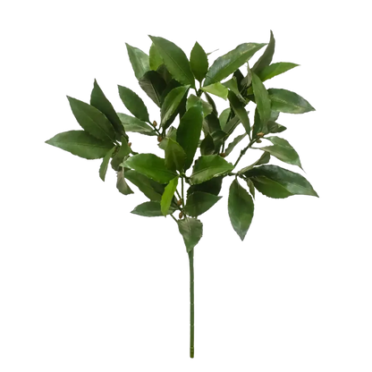 Künstliche Lorbeerzweig - Eugen, 51 cm, Kunstpflanze von aplanta, UV-beständig, feuerhemmend, B1-zertifiziert, Steckpflanze