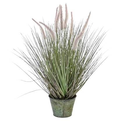 Künstliches Gras - Kurt, 58 cm, Kunstpflanze von aplanta, feuerhemmend, B1-zertifiziert, in Pink, für drinnen