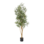Künstlicher Olivenbaum - Elsbeth, 180 cm, Kunstbaum von aplanta, feuerhemmend, B1-zertifiziert, in Grün, für drinnen
