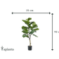 Künstlicher Ficus Lyrata - Mona, 90 cm, Kunstbaum von aplanta, im schwarzen Topf, in Natur, für drinnen